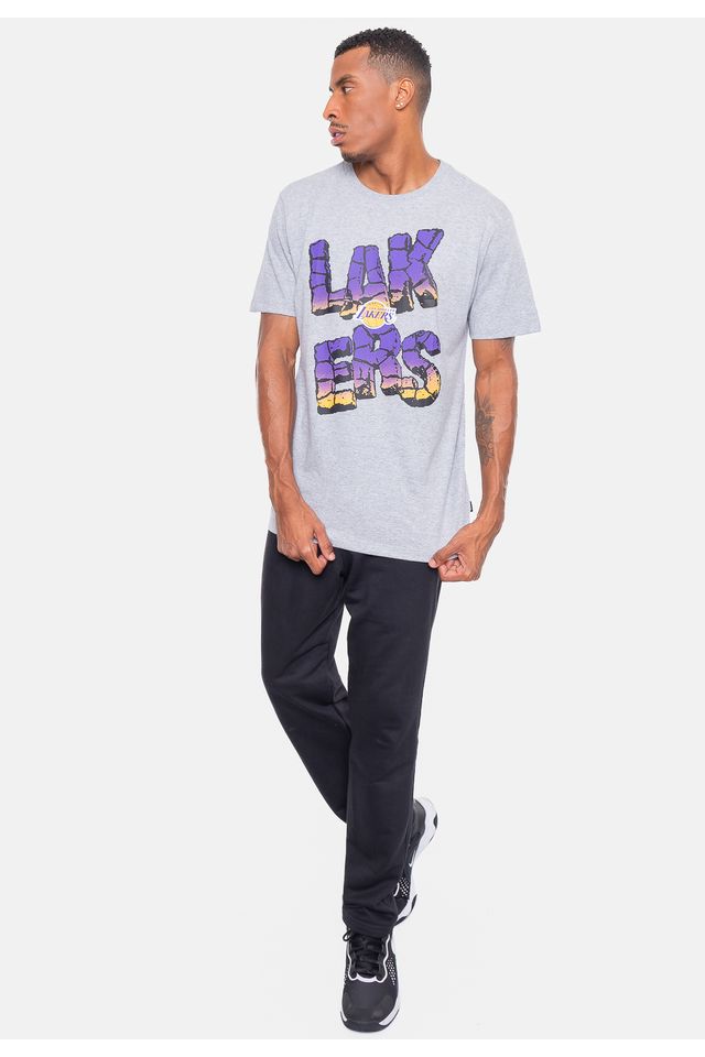 Camiseta-NBA-Rock-Team-Los-Angeles-Lakers-Cinza-Mescla