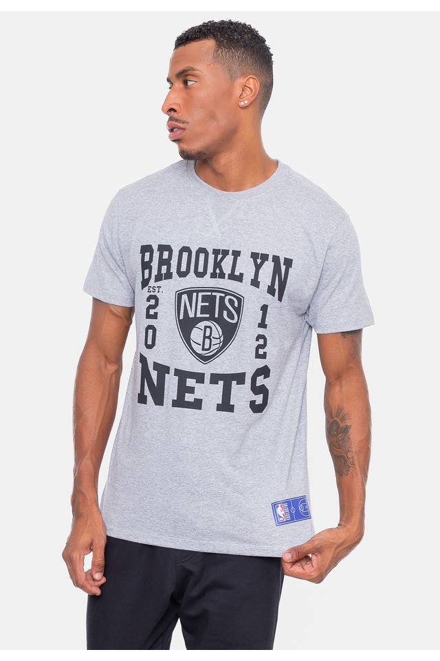 Camiseta-NBA-College-Brooklyn-Nets-Cinza-Mescla