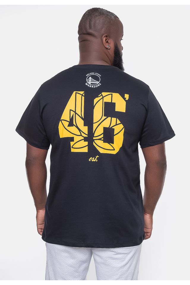 Camiseta-NBA-Plus-Size-City-Number-Golden-Stante-Warriors-Preta