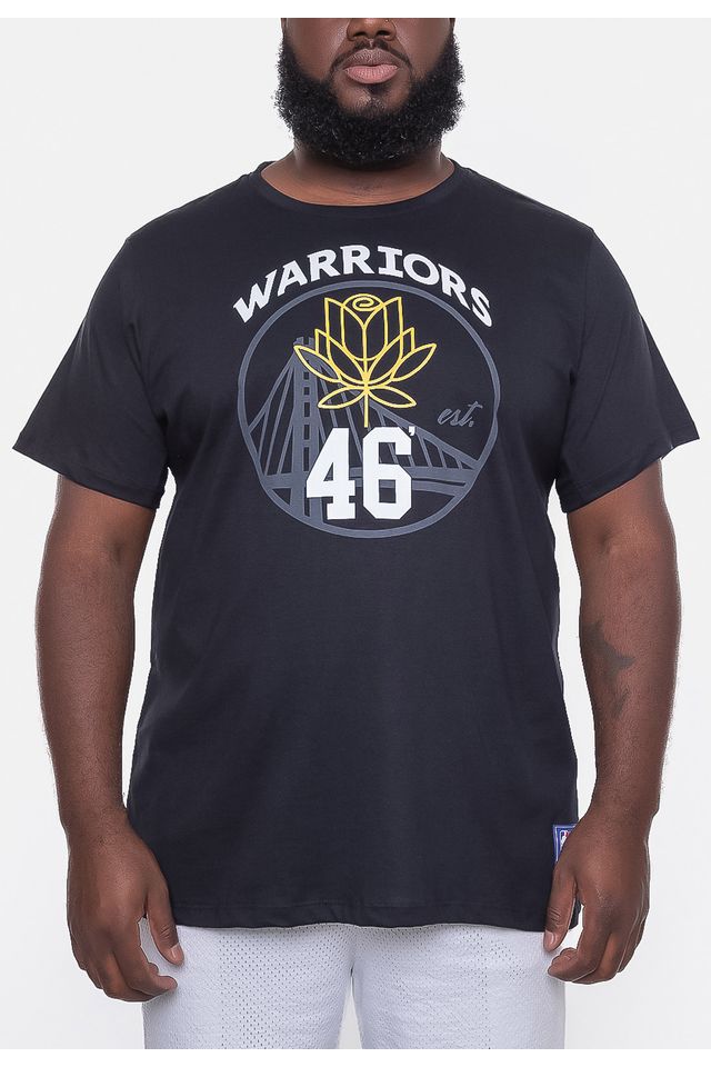 Camiseta-NBA-Plus-Size-City-Number-Golden-Stante-Warriors-Preta