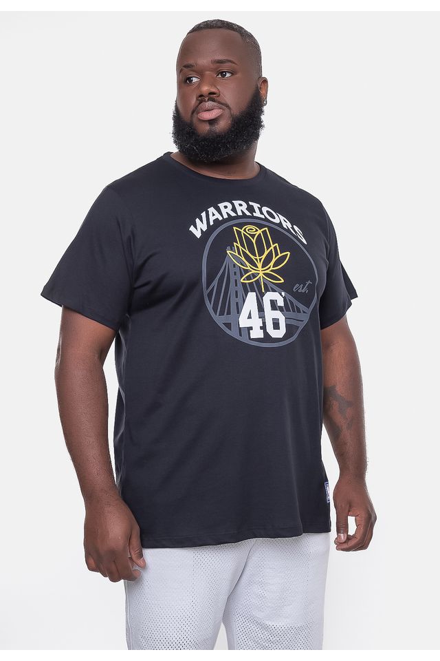 Camiseta-NBA-Plus-Size-City-Number-Golden-Stante-Warriors-Preta