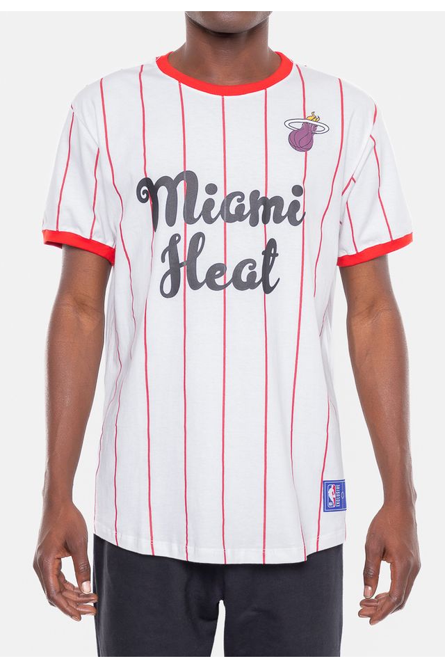 Camiseta-NBA-Baseball-Miami-Heat-Branca-Off