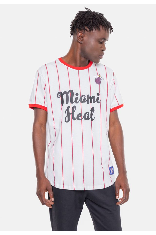 Camiseta-NBA-Baseball-Miami-Heat-Branca-Off