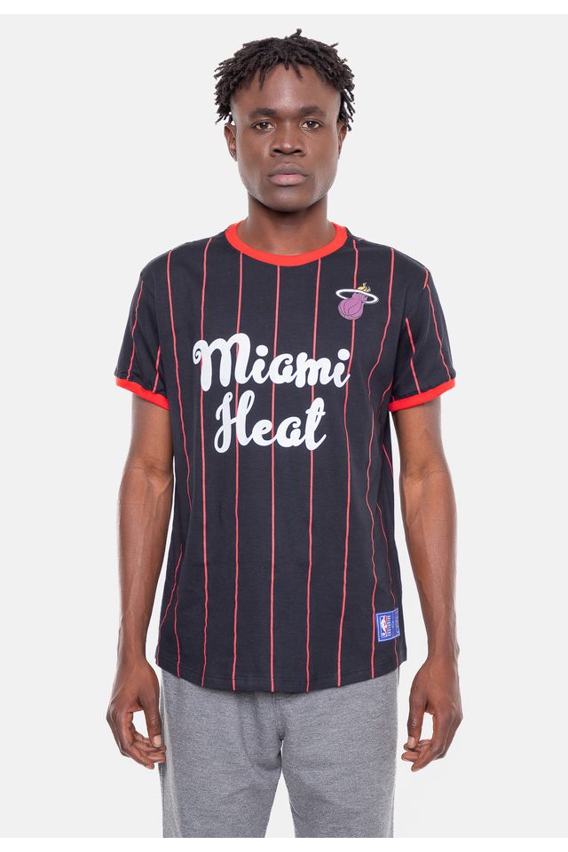 Camiseta-NBA-Baseball-Miami-Heat-Preta