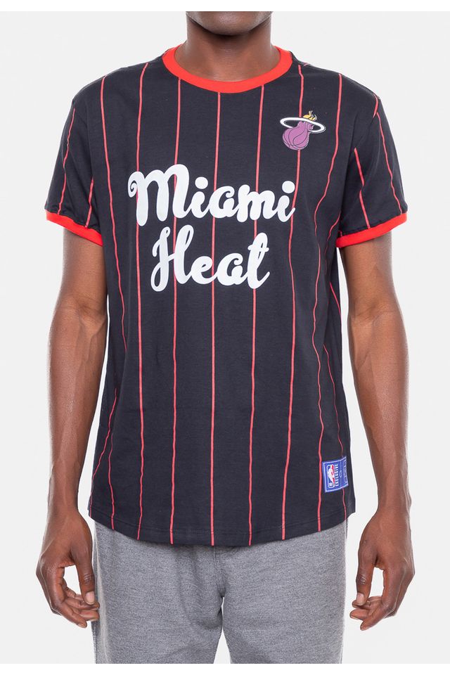 Camiseta-NBA-Baseball-Miami-Heat-Preta