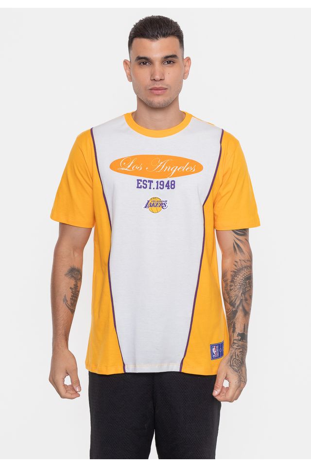 Camiseta-NBA-Eightie-Team-Los-Angeles-Lakers-Amarela-Cadmium