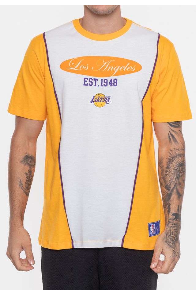 Camiseta-NBA-Eightie-Team-Los-Angeles-Lakers-Amarela-Cadmium