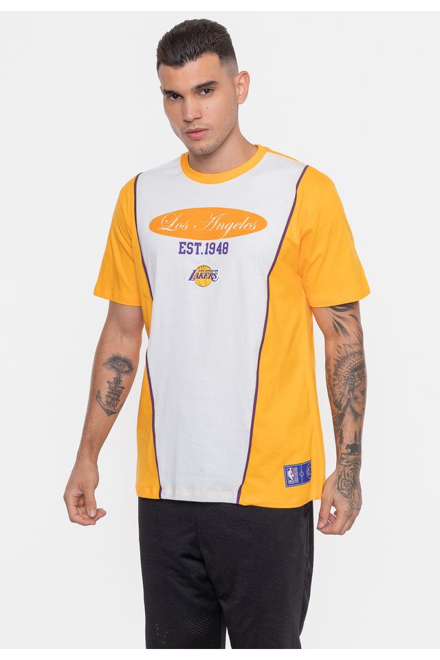 Camiseta-NBA-Eightie-Team-Los-Angeles-Lakers-Amarela-Cadmium