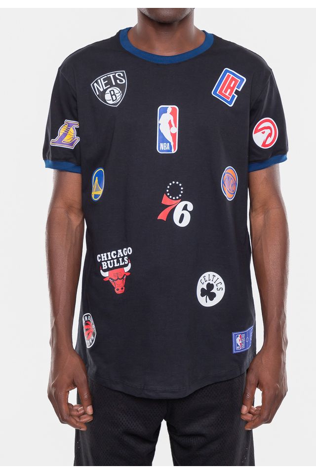 Camiseta-NBA-Patches-Preta