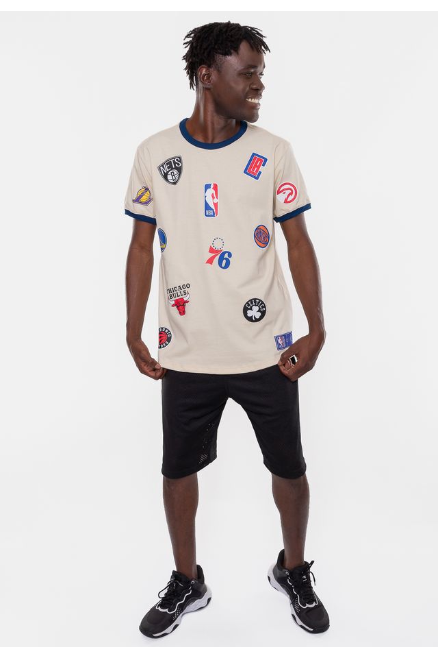 Camiseta-NBA-Patches-Bege-Vintage