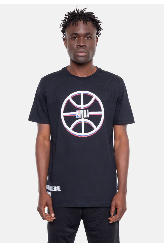 Camiseta-NBA-Outline-Preta