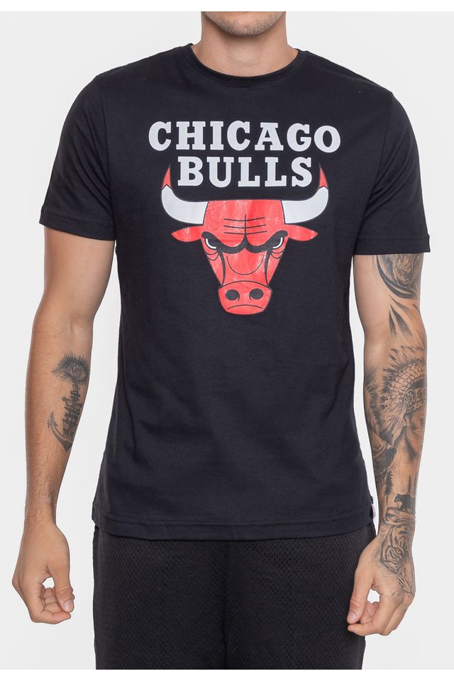 Camiseta-NBA-Estampada-Chicago-Bulls-Preta-com-Vermelha