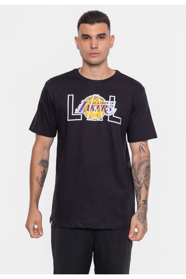 Camiseta-NBA-Masculina-City-2-City-Los-Angeles-Lakers-Preta