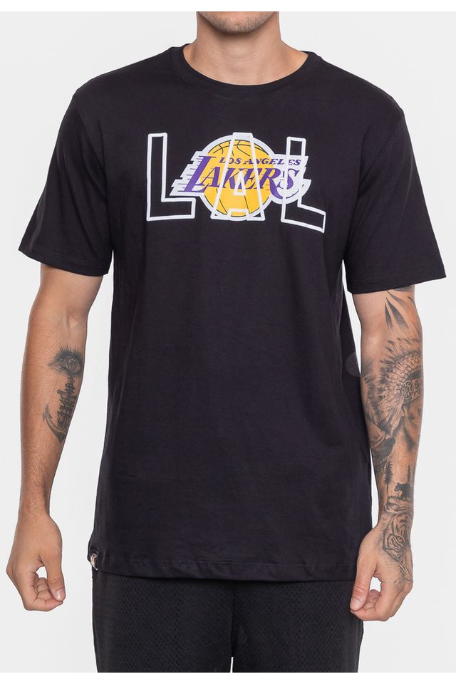 Camiseta-NBA-Masculina-City-2-City-Los-Angeles-Lakers-Preta