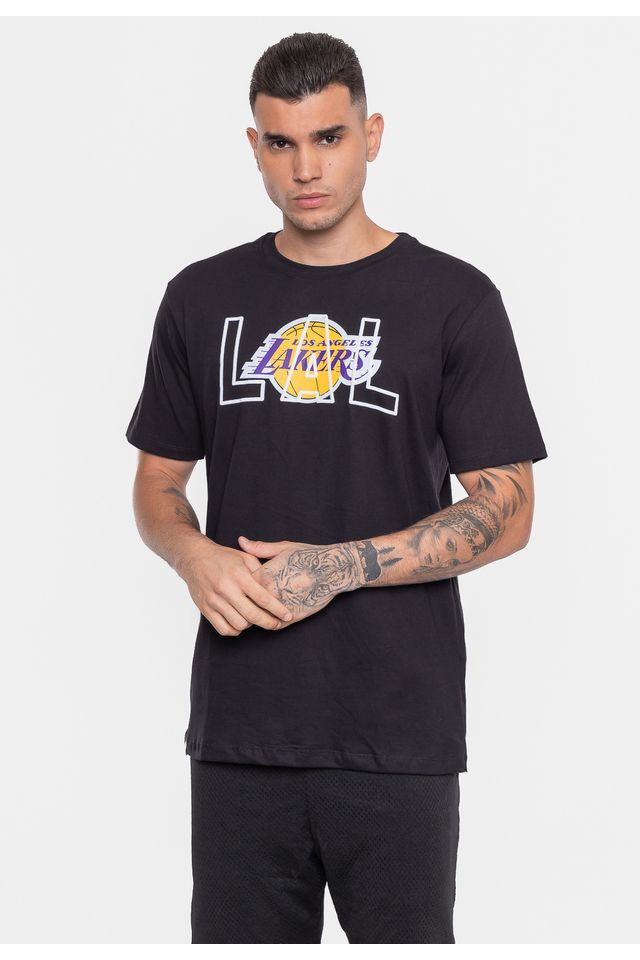 Camiseta-NBA-Masculina-City-2-City-Los-Angeles-Lakers-Preta