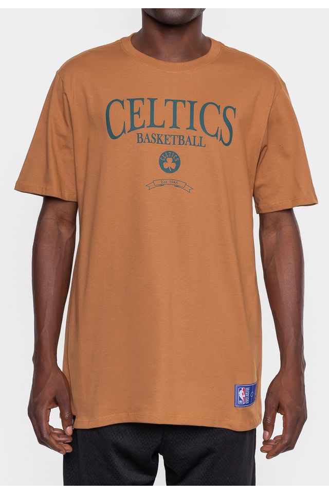 Camiseta-NBA-Estampada-Classic-Marrom