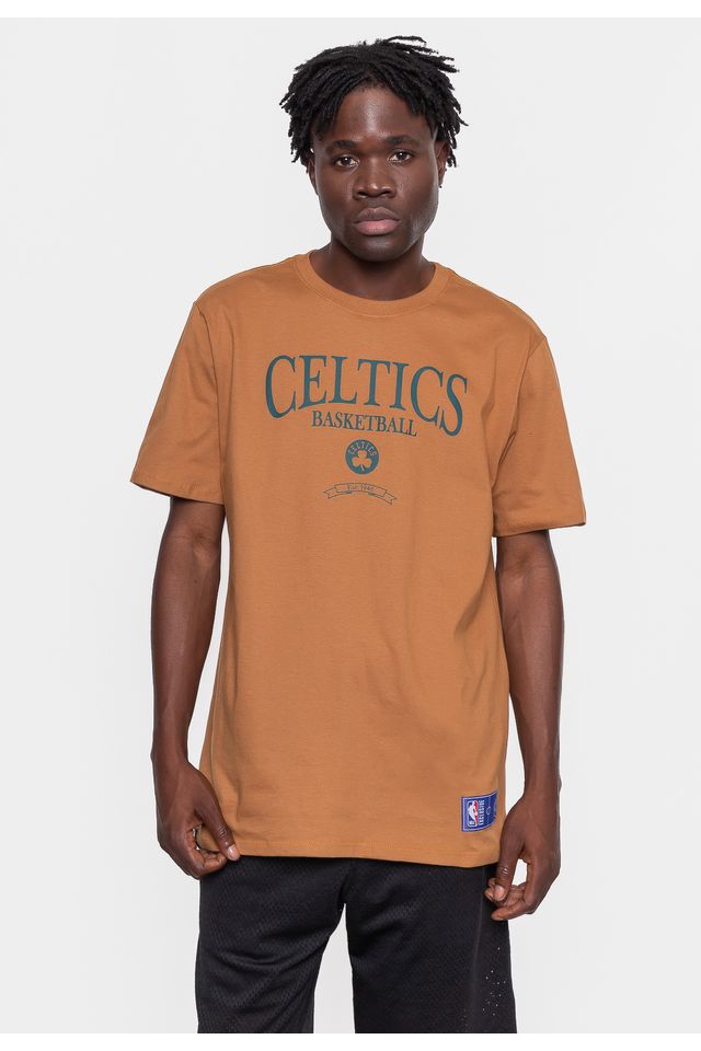 Camiseta-NBA-Estampada-Classic-Marrom