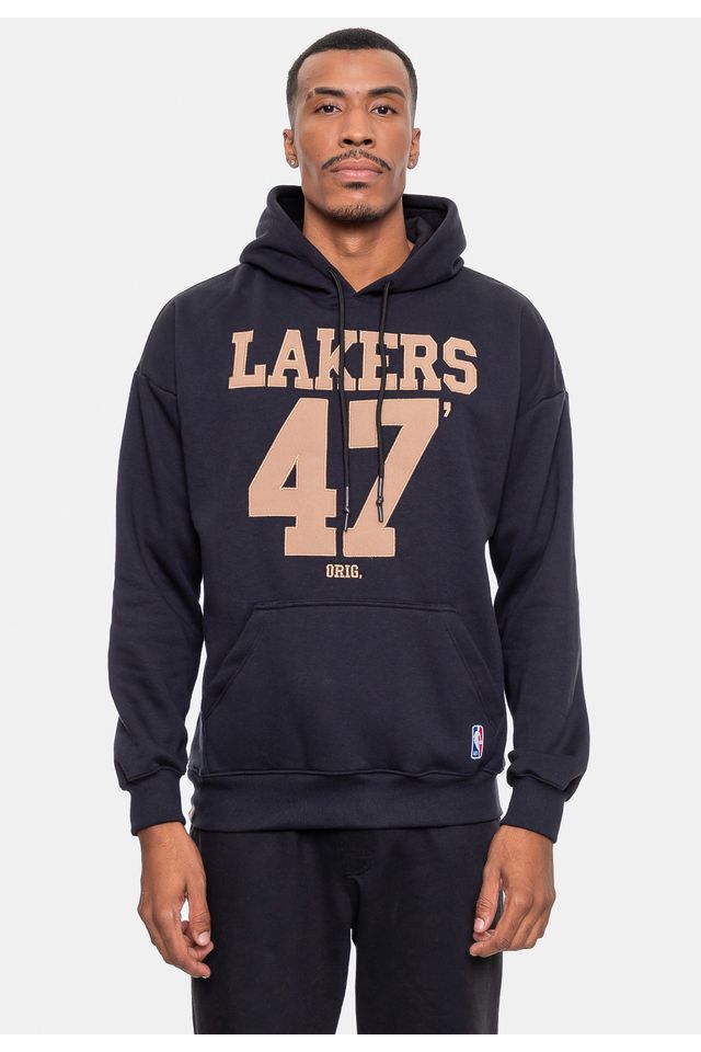 Moletom-NBA-Masculino-Number-Twill-Los-Angeles-Lakers-Preto