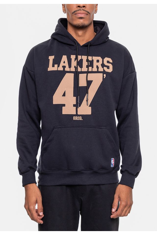 Moletom-NBA-Masculino-Number-Twill-Los-Angeles-Lakers-Preto