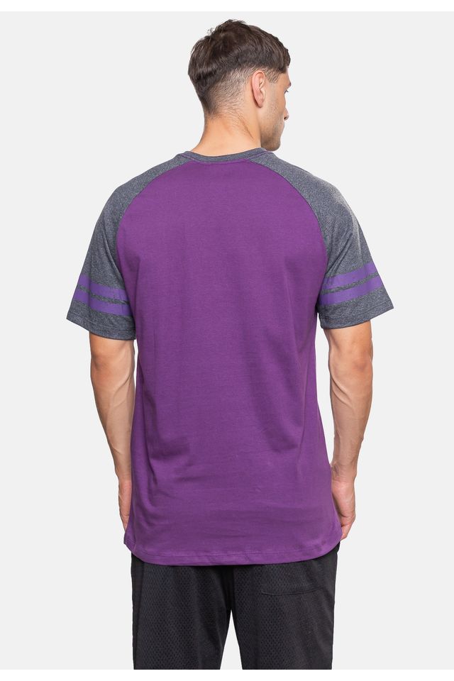 Camiseta-NBA-Raglan-Restored-Los-Angeles-Lakers-Roxa