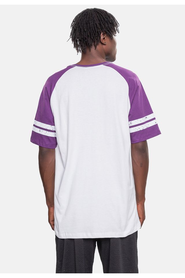 Camiseta-NBA-Raglan-Restored-Los-Angeles-Lakers-Branca