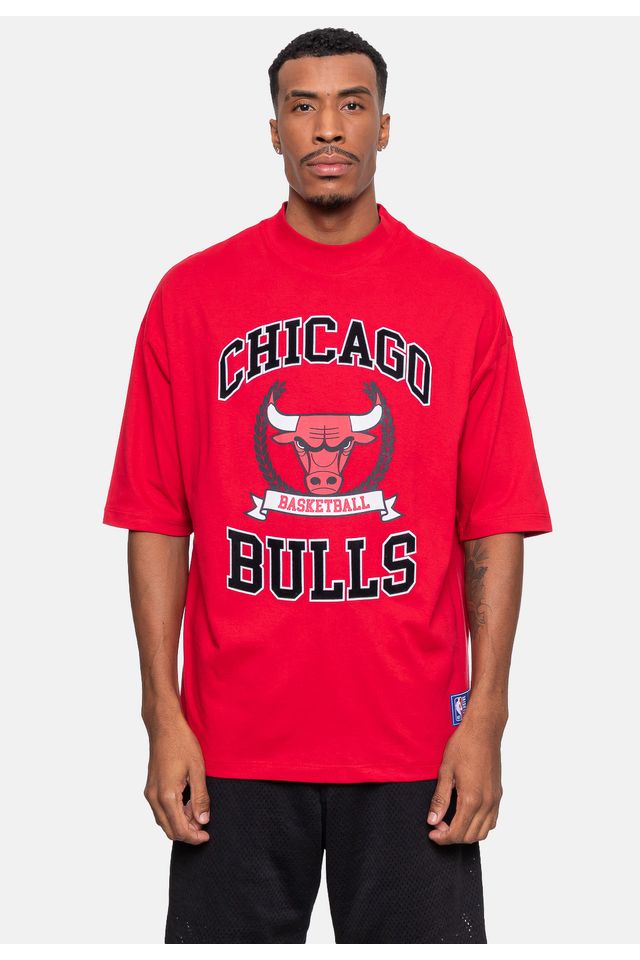 Camiseta-NBA-Oversized-Armorial-Chicago-Bulls-Vermelha-Carmim
