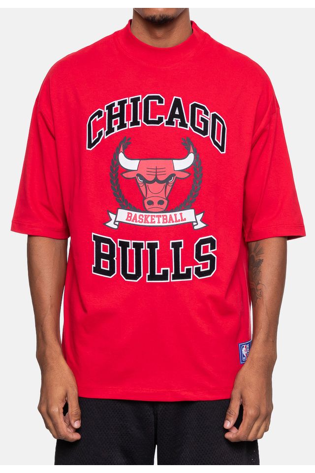 Camiseta-NBA-Oversized-Armorial-Chicago-Bulls-Vermelha-Carmim