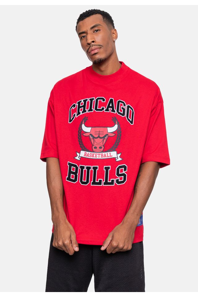 Camiseta-NBA-Oversized-Armorial-Chicago-Bulls-Vermelha-Carmim