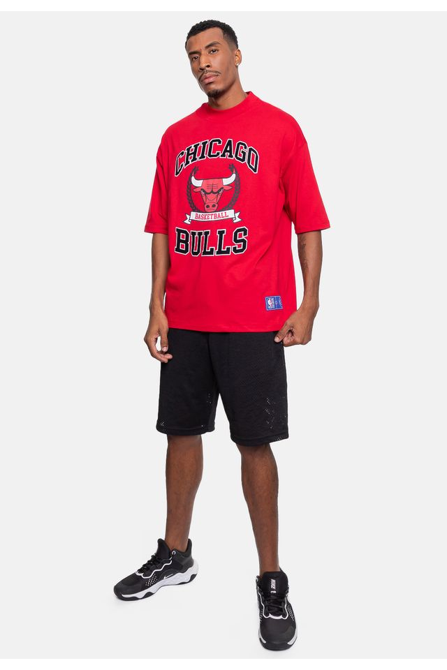 Camiseta-NBA-Oversized-Armorial-Chicago-Bulls-Vermelha-Carmim