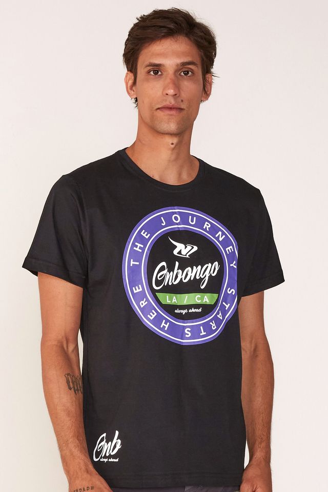 Camiseta-Onbongo-Estampada-Preta