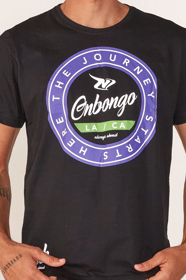 Camiseta-Onbongo-Estampada-Preta