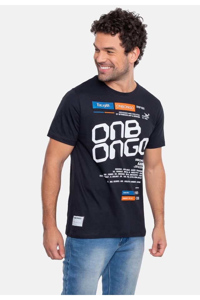 Camiseta-Onbongo-Estampada-Preta