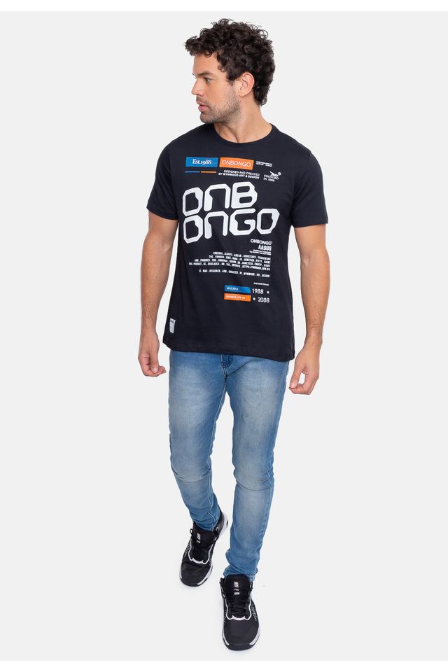 Camiseta-Onbongo-Estampada-Preta