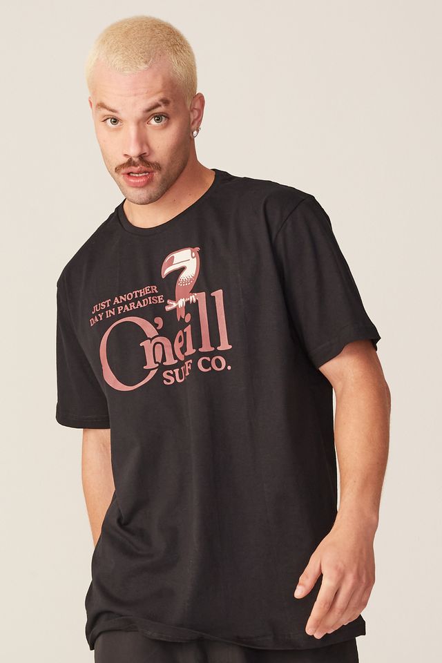 Camiseta-Oneill-Estampada-Preta