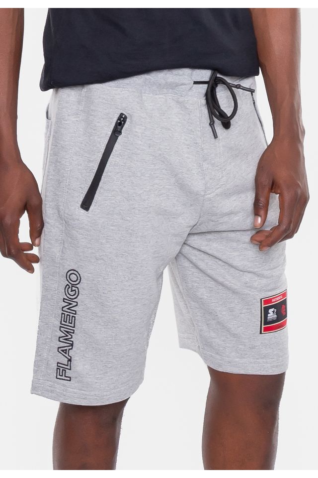 Bermuda-Starter-Moletom-Collab-Flamengo-Oficial-Cinza-Mescla Bermuda-Starter-Moletom-Collab-Flamengo-Oficial-Cinza-Mescla