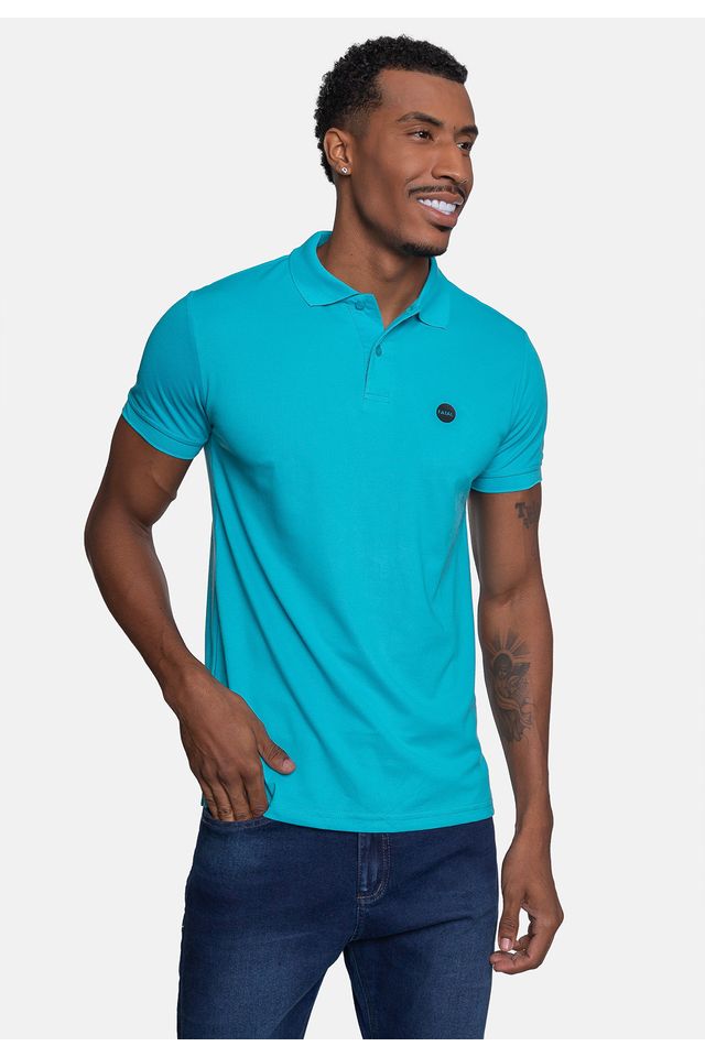 Camisa Polo Fatal Piquet Masculina Azul Turquesa Urbane