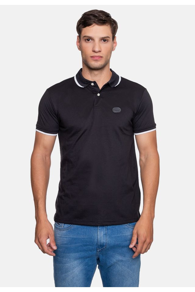 Camisa-Polo-Ecko-Piquet-Masculina-Preta