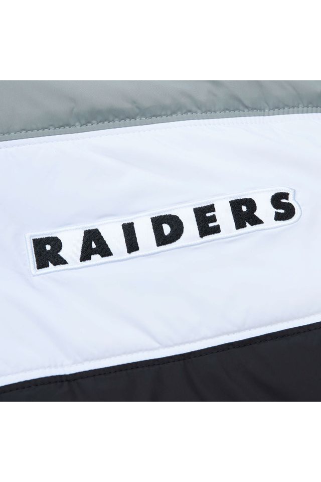 Jaqueta-Mitchell---Ness-In-The-Clutch-Puffer-Jacket-Vintage-Logo-Oakland-Raiders-Preta