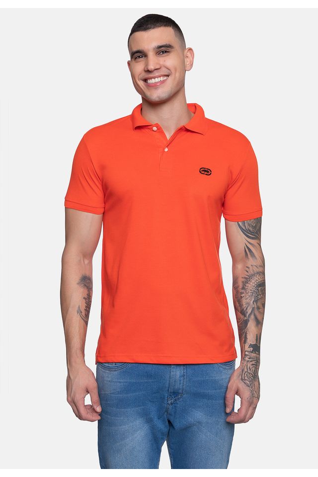 Camisa-Polo-Ecko-Piquet-Masculina-Laranja-Flame