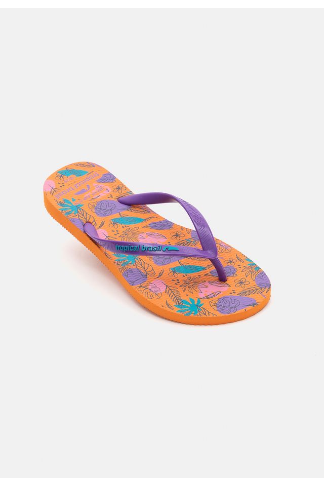 Chinelo-Tropical-Brasil-Estampado-Slim-Laranja-com-Roxo