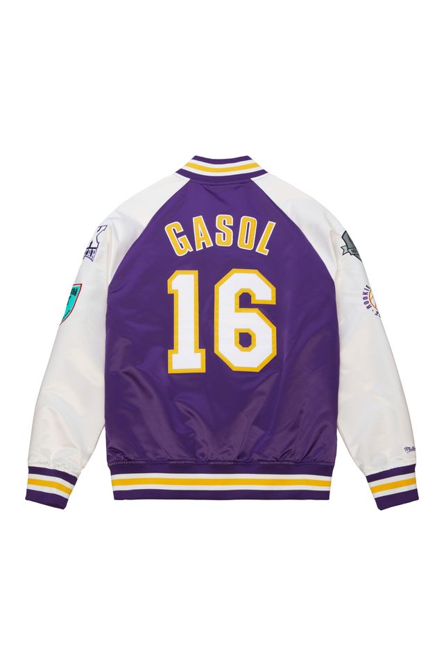 Jaqueta-Mitchell---Ness-HOF-N-N-Satin-Jacket-Los-Angeles-Lakers-Pau-Gasol-Roxa