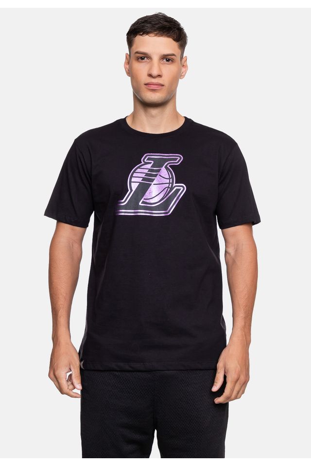 Camiseta-NBA-Masculina-Gloss-Los-Angeles-Lakers-Preta