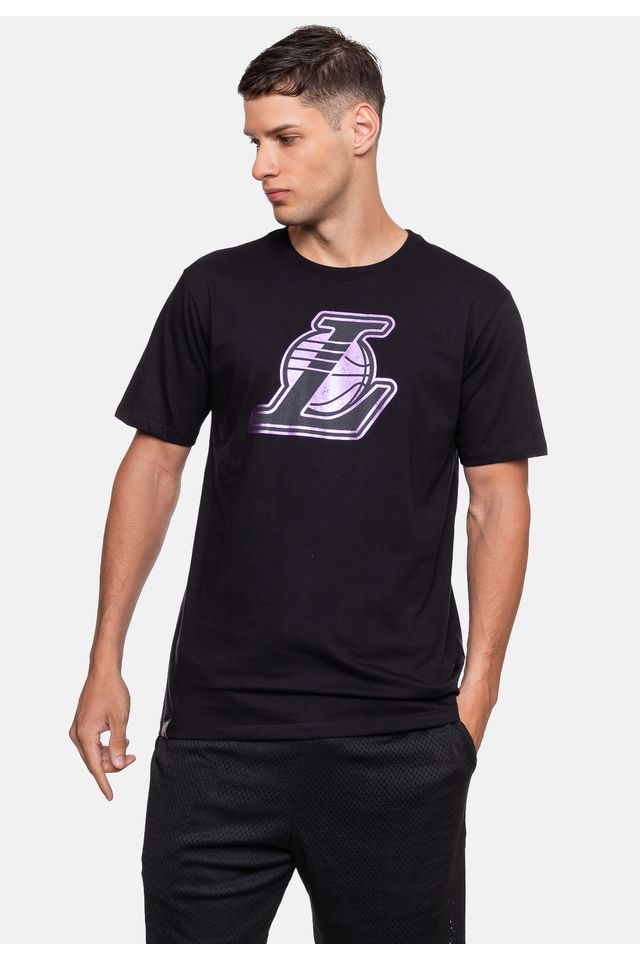 Camiseta-NBA-Masculina-Gloss-Los-Angeles-Lakers-Preta