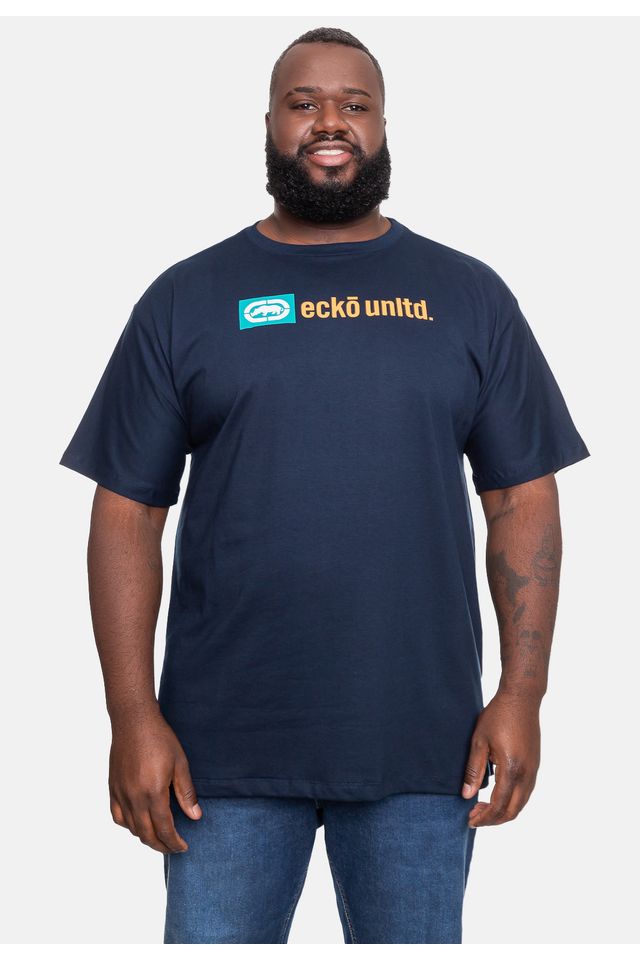 Camiseta-Ecko-Estampada-Azul-Marinho