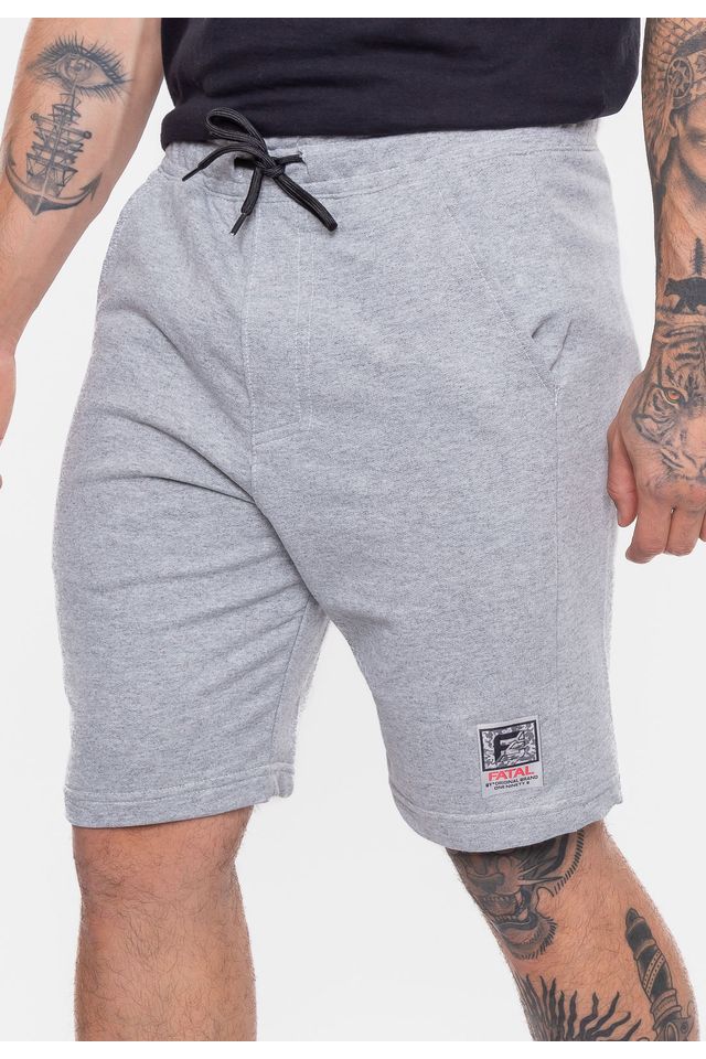 Bermuda-Fatal-Moletom-Fashion-Basic-Mescla-Cinza