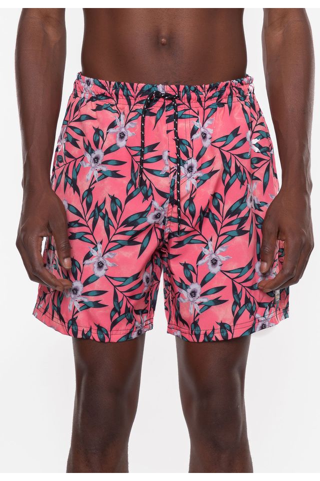 Shorts-Fatal-Sintetico-Branc-Coral Shorts-Fatal-Sintetico-Branc-Coral