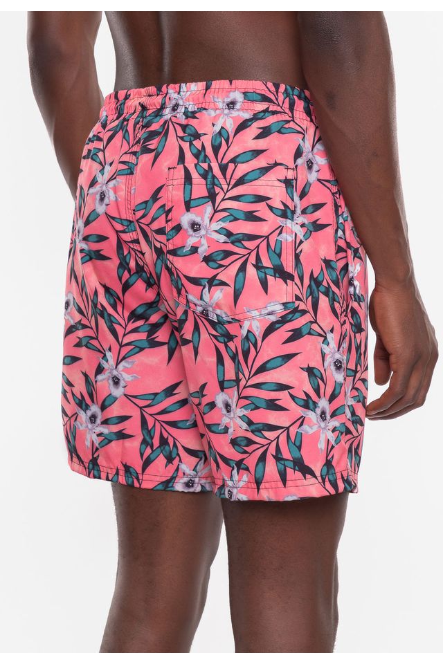 Shorts-Fatal-Sintetico-Branc-Coral Shorts-Fatal-Sintetico-Branc-Coral