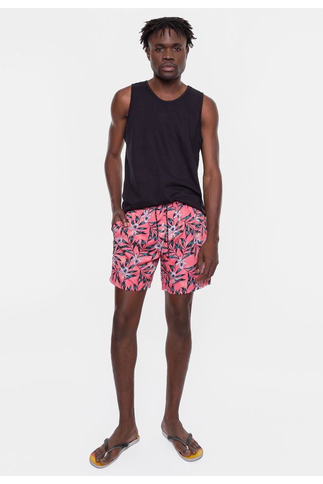 Shorts-Fatal-Sintetico-Branc-Coral Shorts-Fatal-Sintetico-Branc-Coral