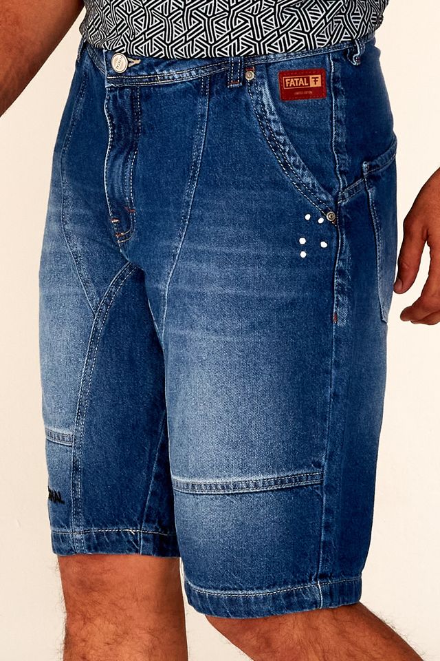 Bermuda-Fatal-Jeans-Slim-Azul