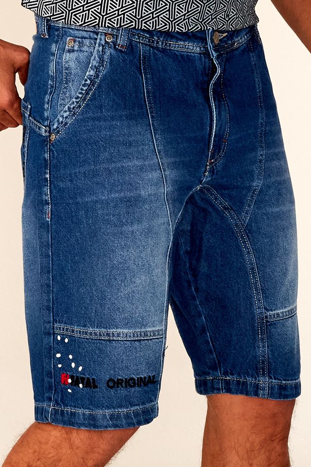 Bermuda-Fatal-Jeans-Slim-Azul